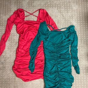 Bodycon long sleeve backless dresses